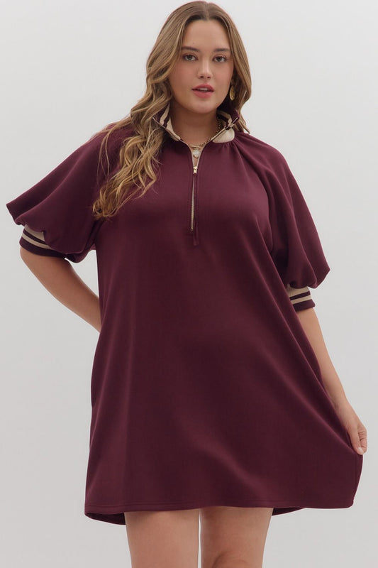 Maroon Knit Dress