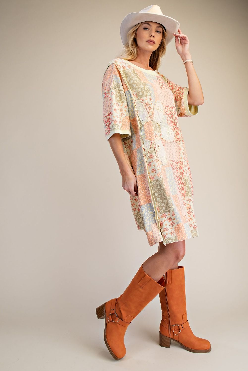 Patchwork Terry Dress