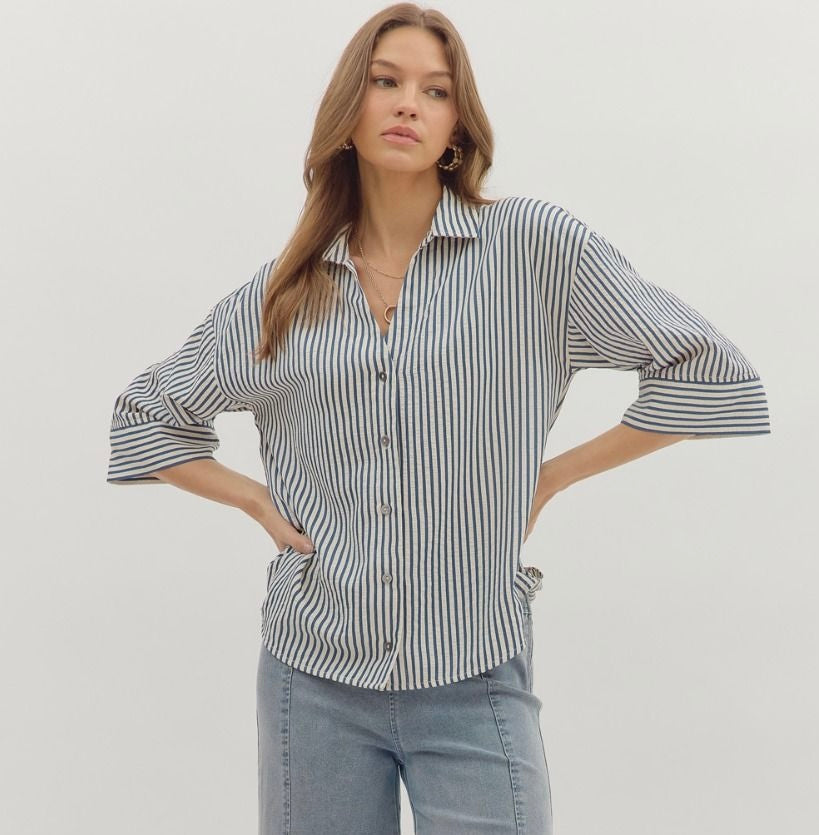 Indigo Stripe Top