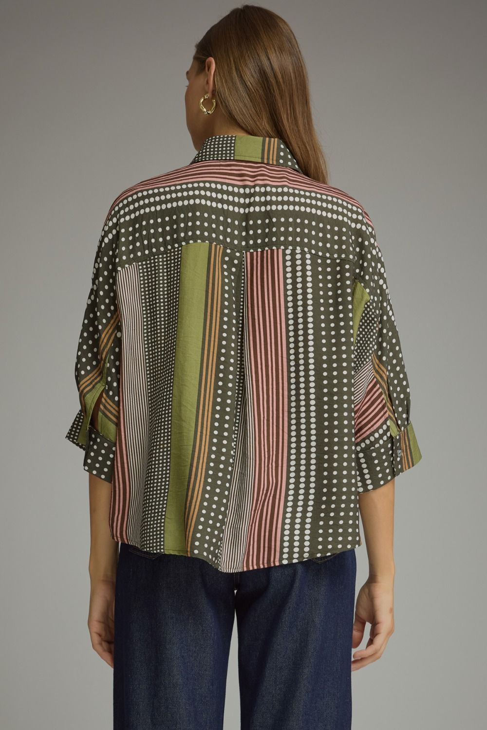 Olive Multi Pattern Top