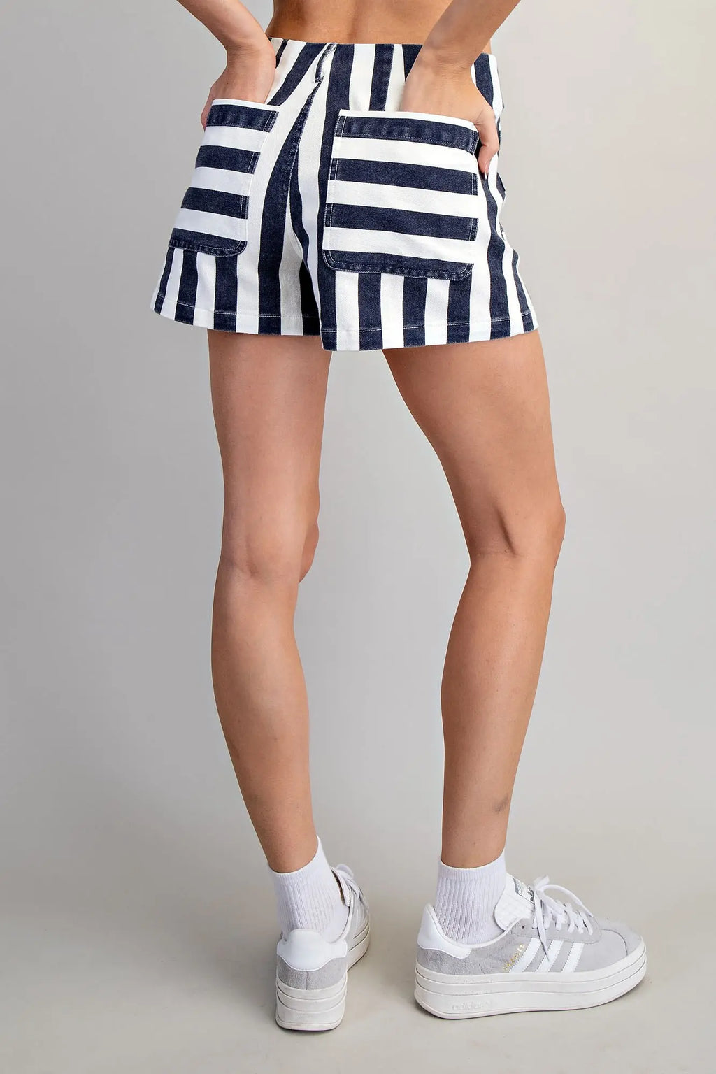 Navy Striped Shorts