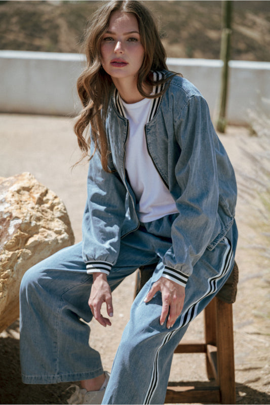 Zip Up Denim Jacket