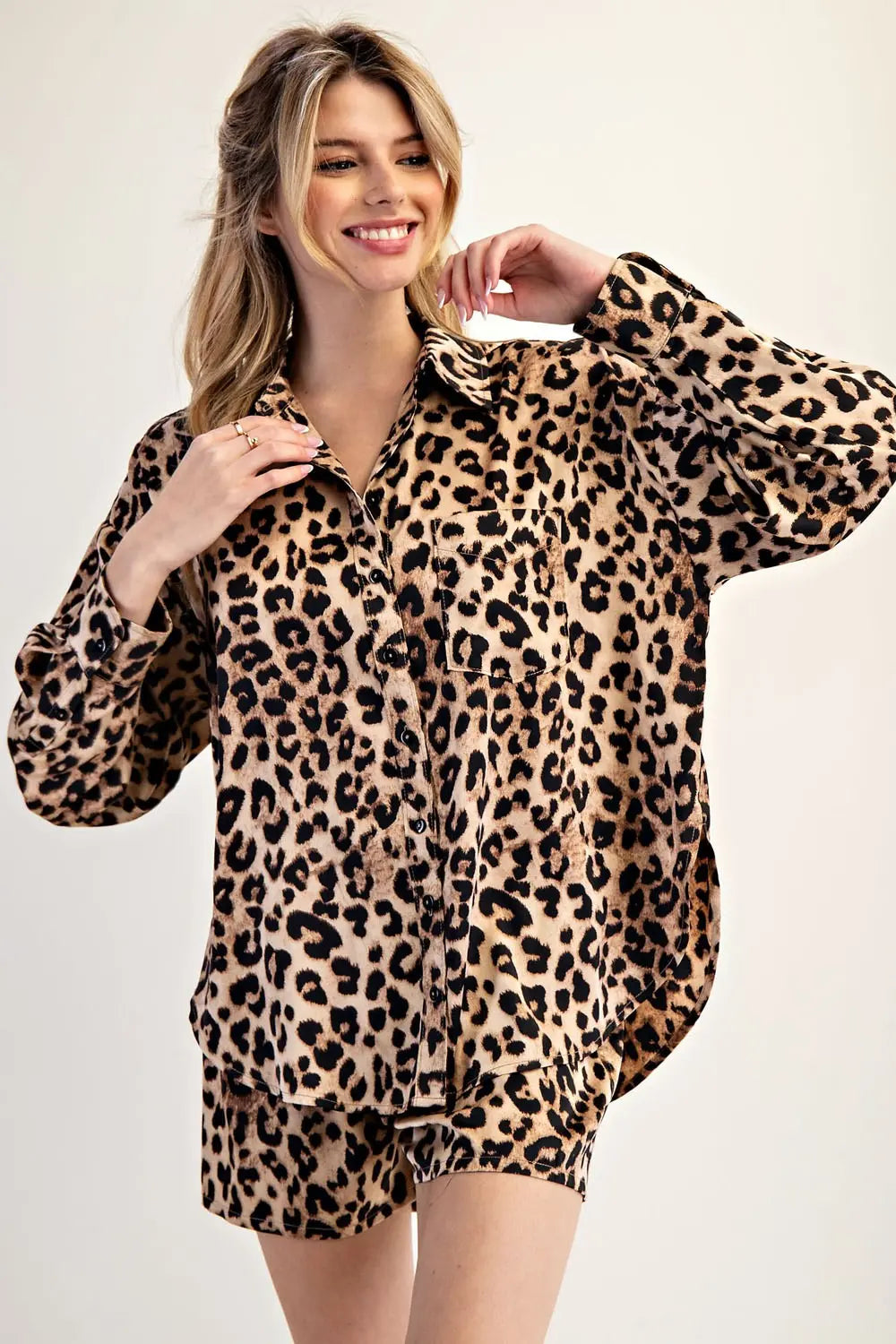 Leopard Button Down