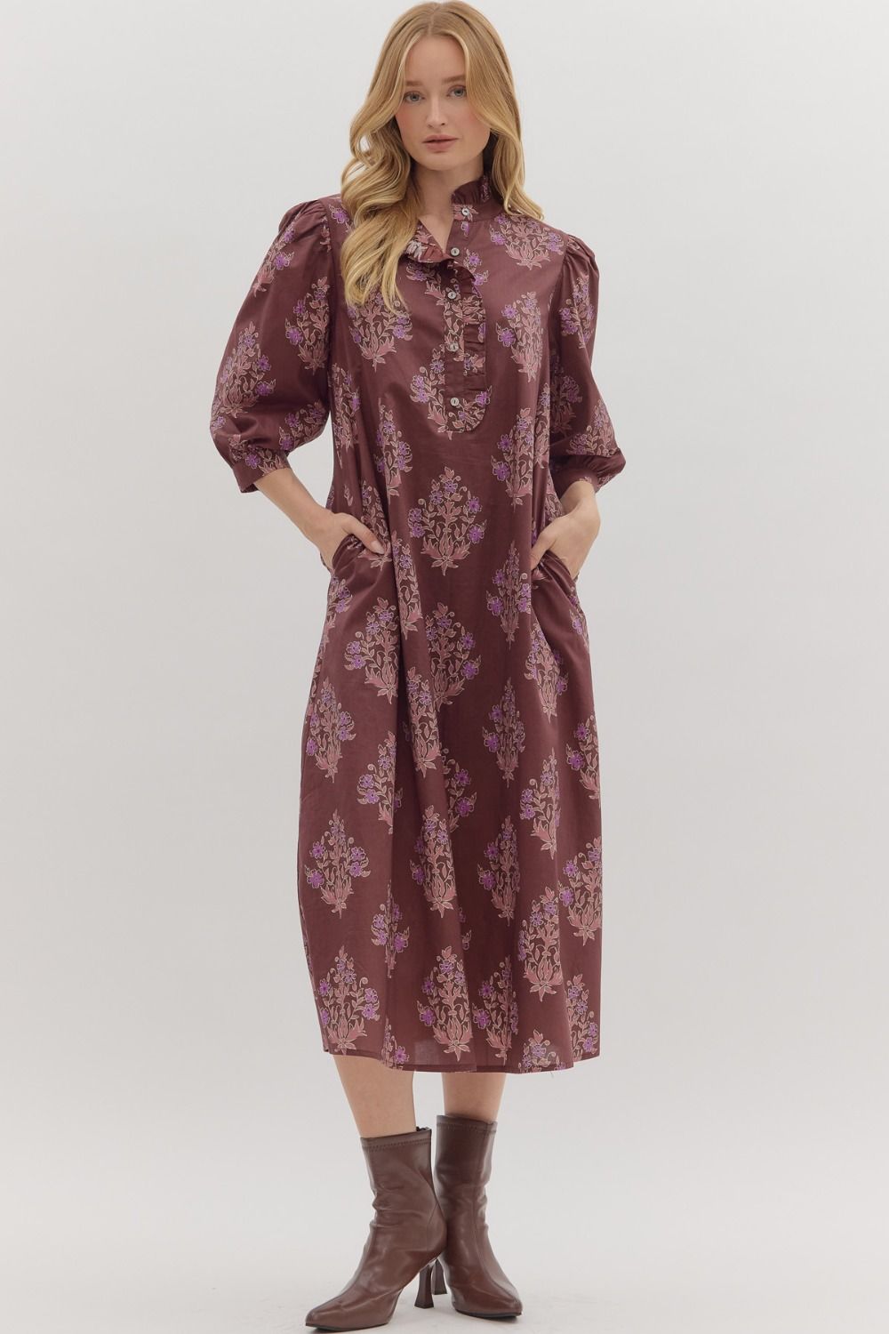 Burgundy Midi Dress