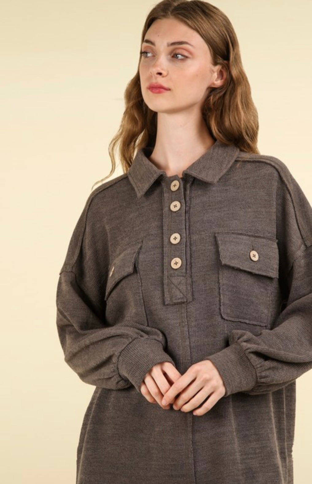 Collared Top with Pockets