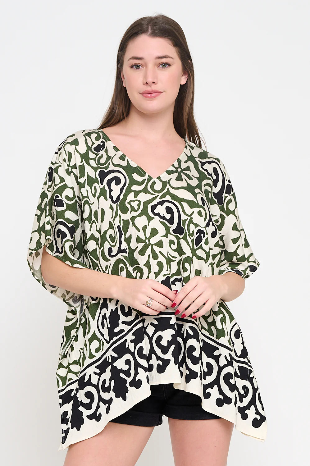 Olive Scroll Tunic Top