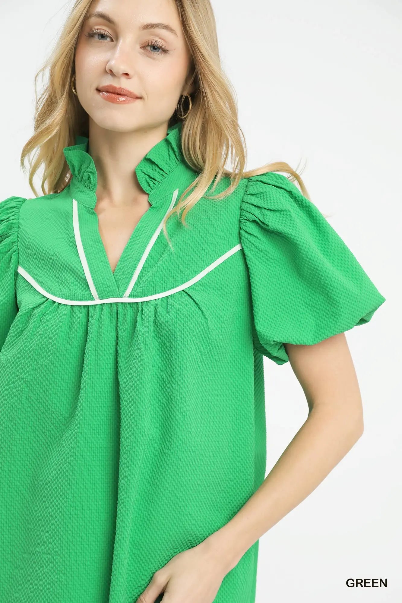 Textured Puff Sleeve Top