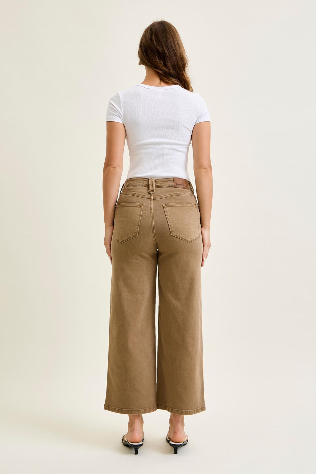 Golden Brown Vintage Ankle Wide Jeans