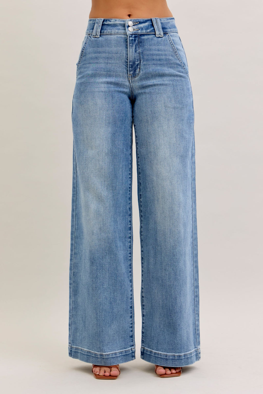 Double Button Wide Denim