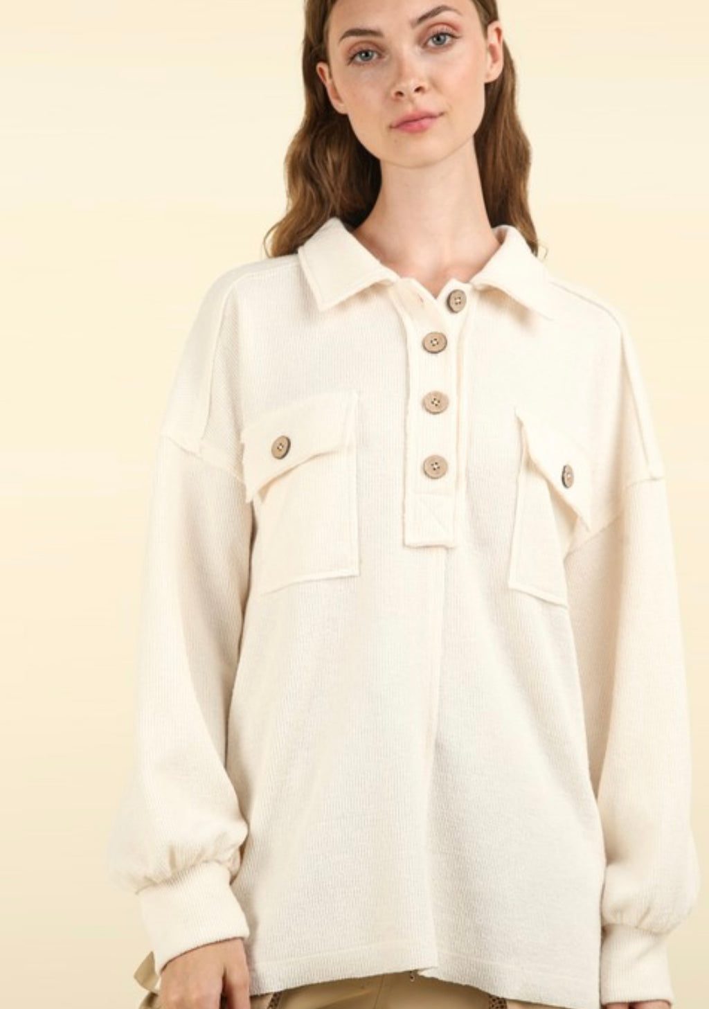 Collared Top with Pockets
