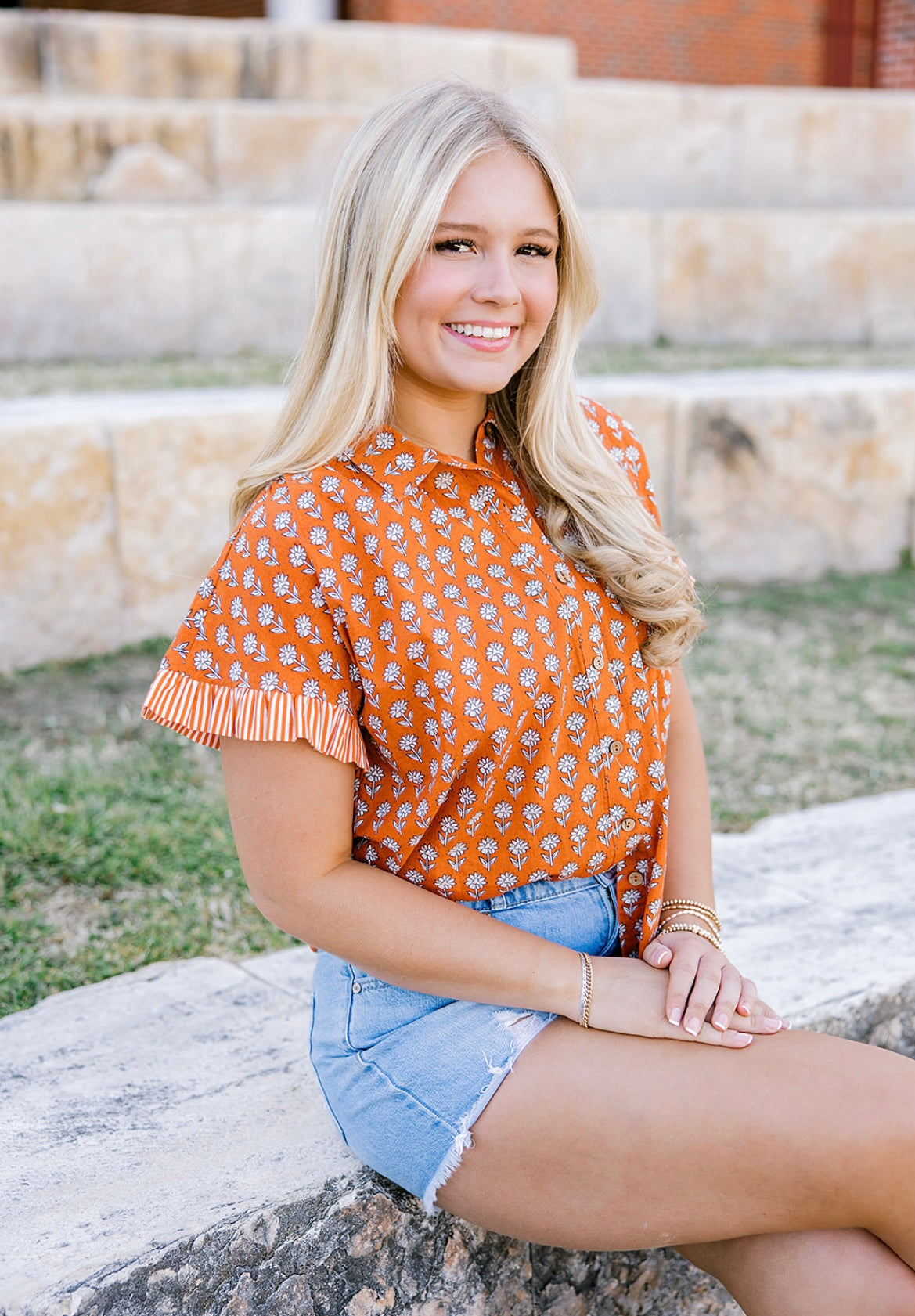 Stevie Layerz Top - Burnt Orange