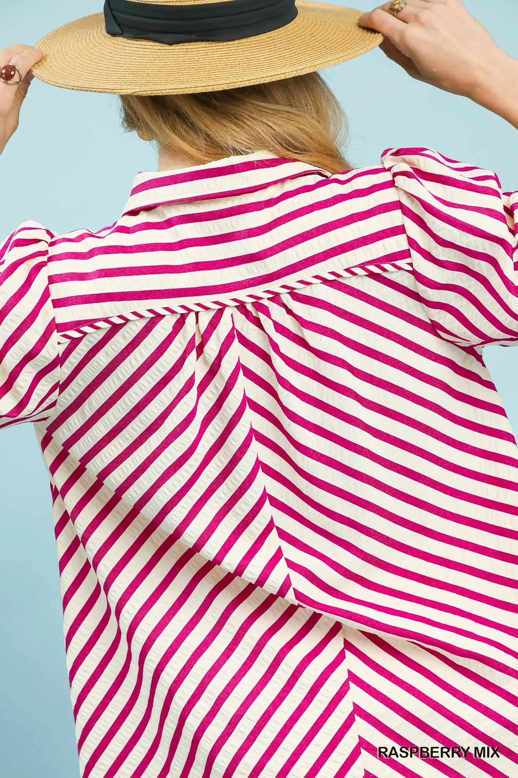 Raspberry Stripe Top