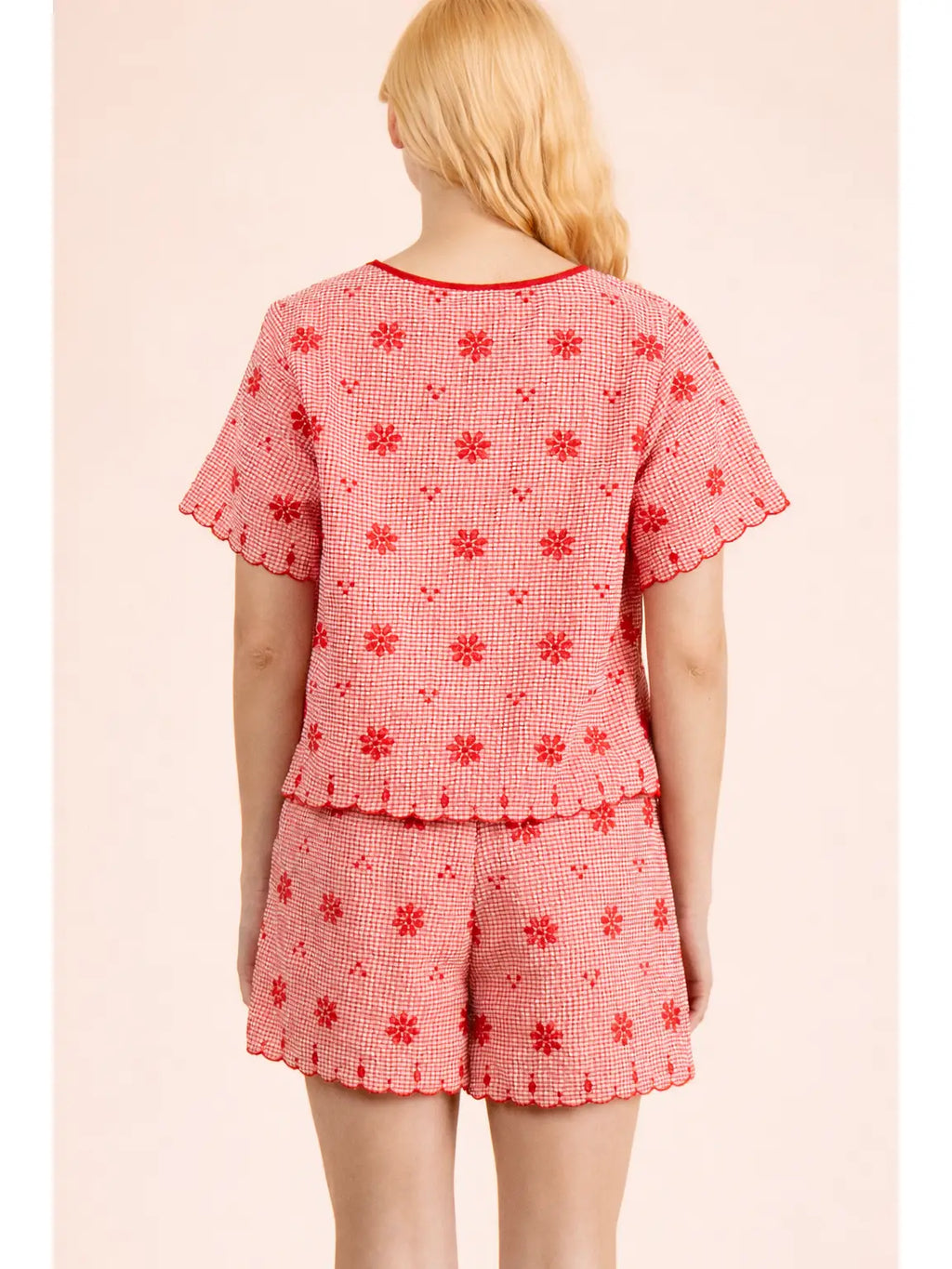 Red Gingham Tie Top