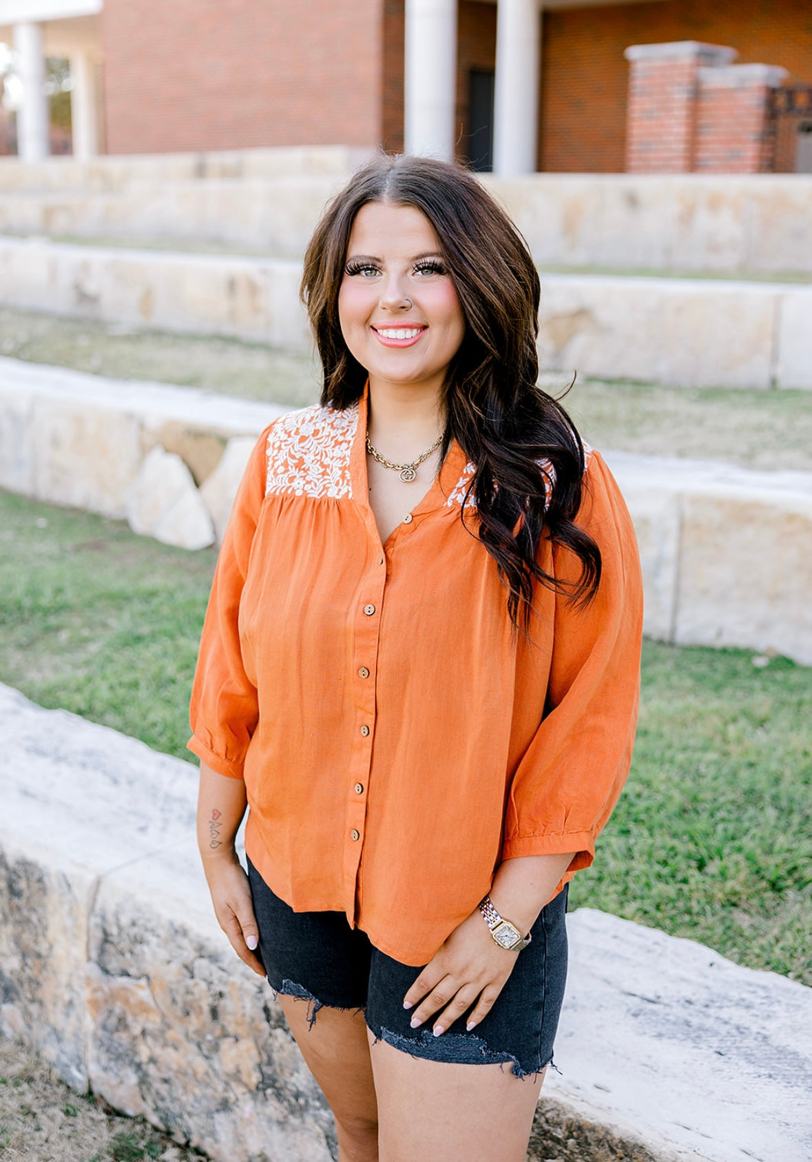 Jane Layerz Top - Burnt Orange