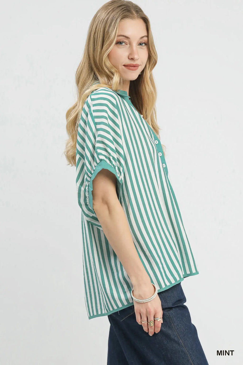 Mint Stripe Top