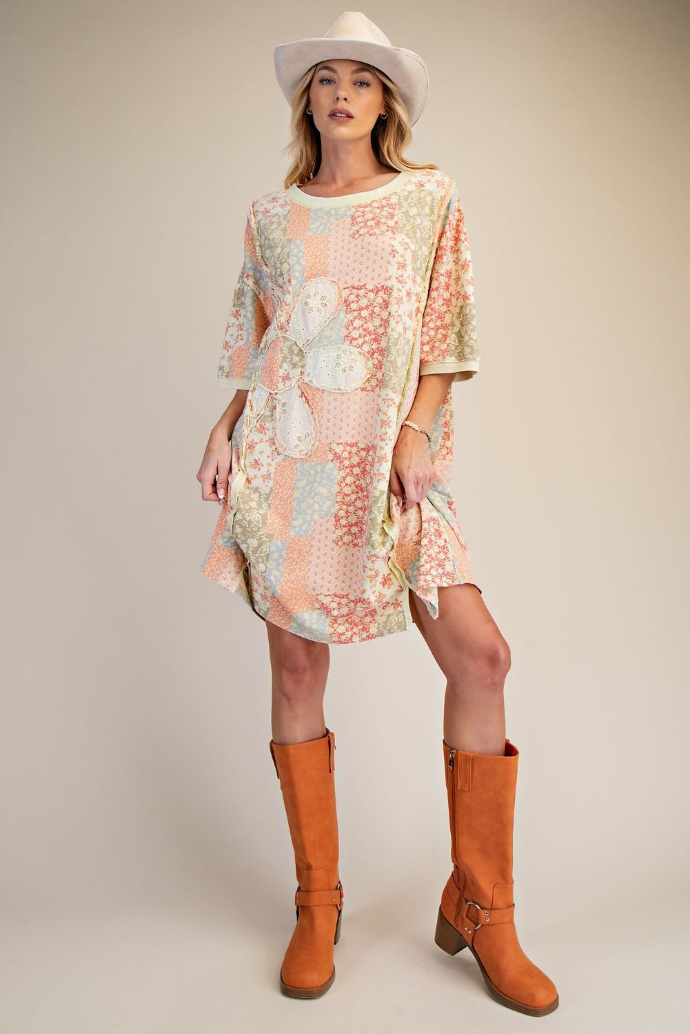 Patchwork Terry Dress