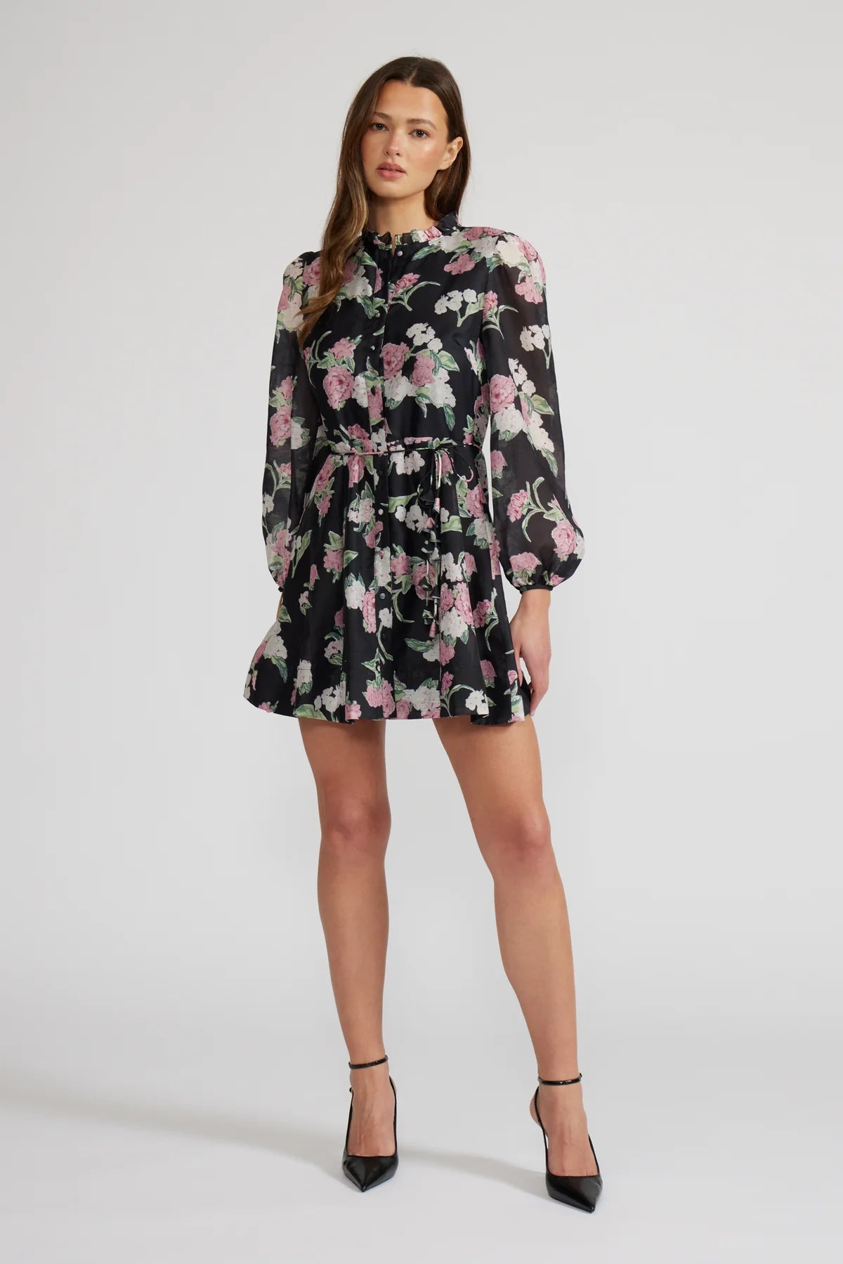 Nina Black Floral Dress