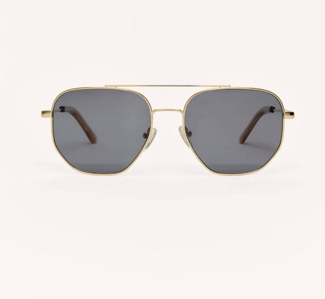 Highway Polarized Sunglasses-Gold-Grey