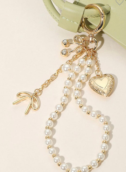 Pearl Bow Keychain/Bag Charm