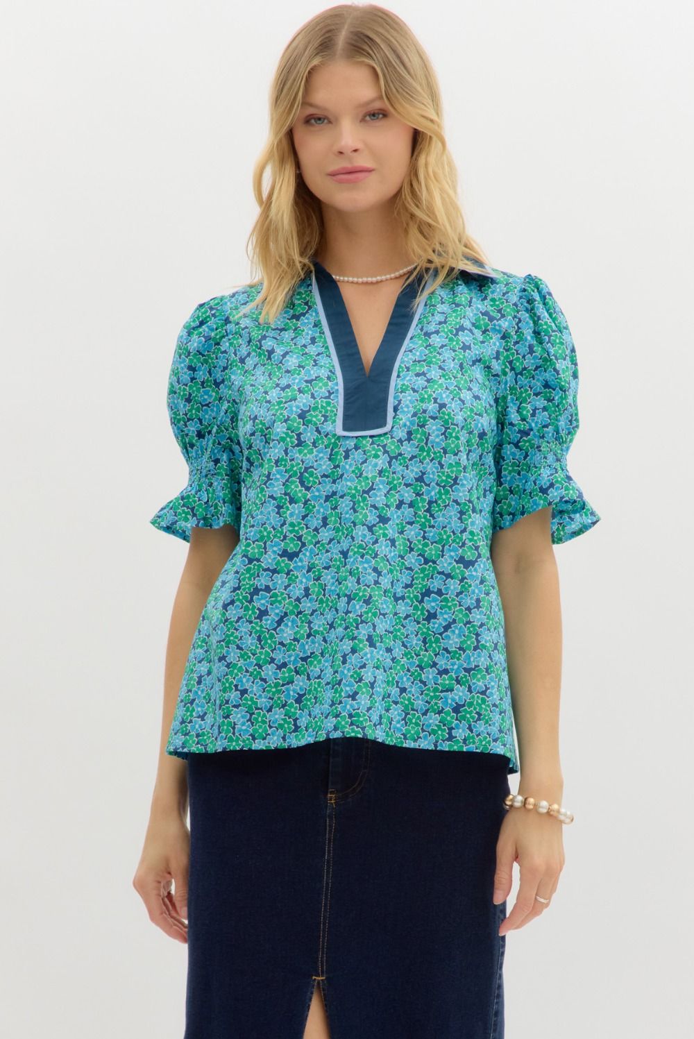 Floral Puff Sleeve Top