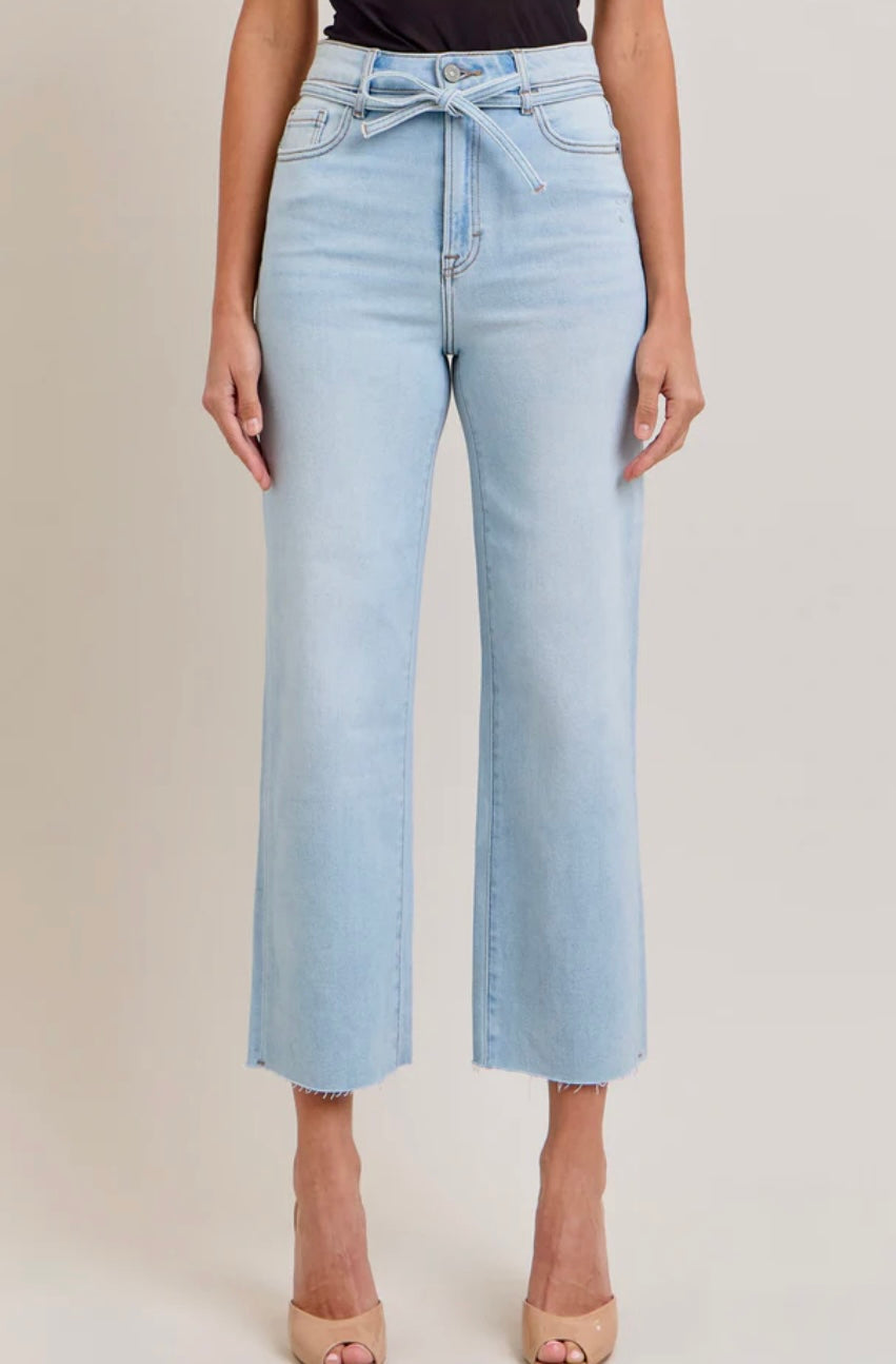 Ella Tie waist Straight Denim