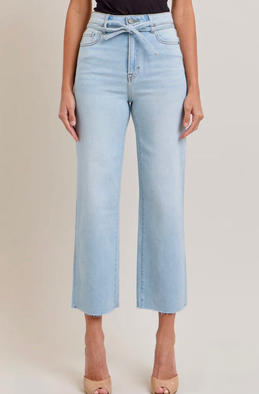 Ella Tie waist Straight Denim