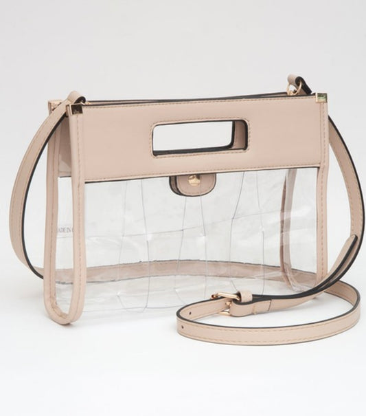 Clear Faux Leather Crossbody