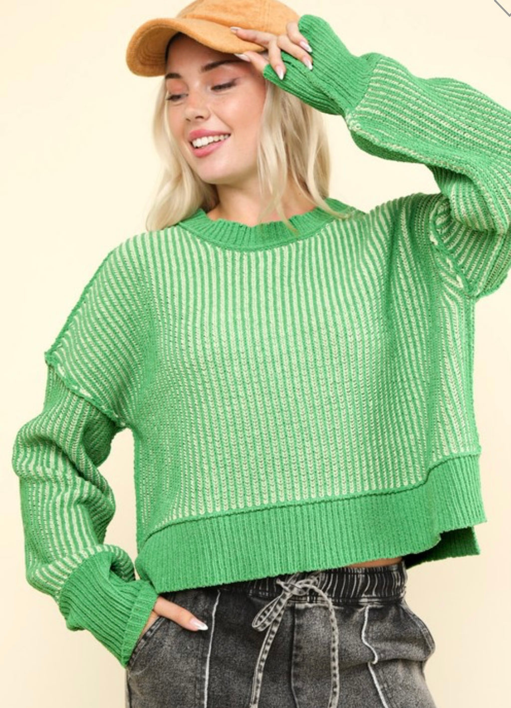 Two Tone Stripe Sweater