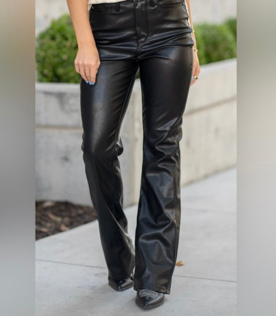 Faux Leather Tummy Control Judy Blue