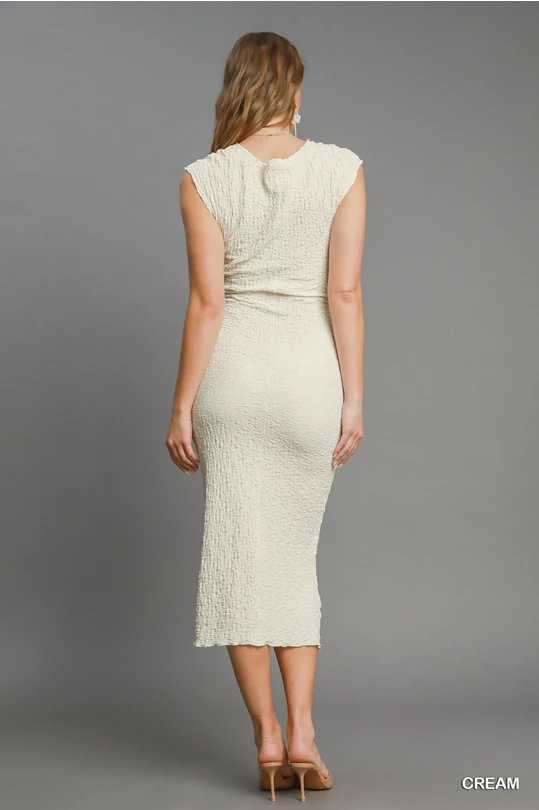 Cream Textured Dress