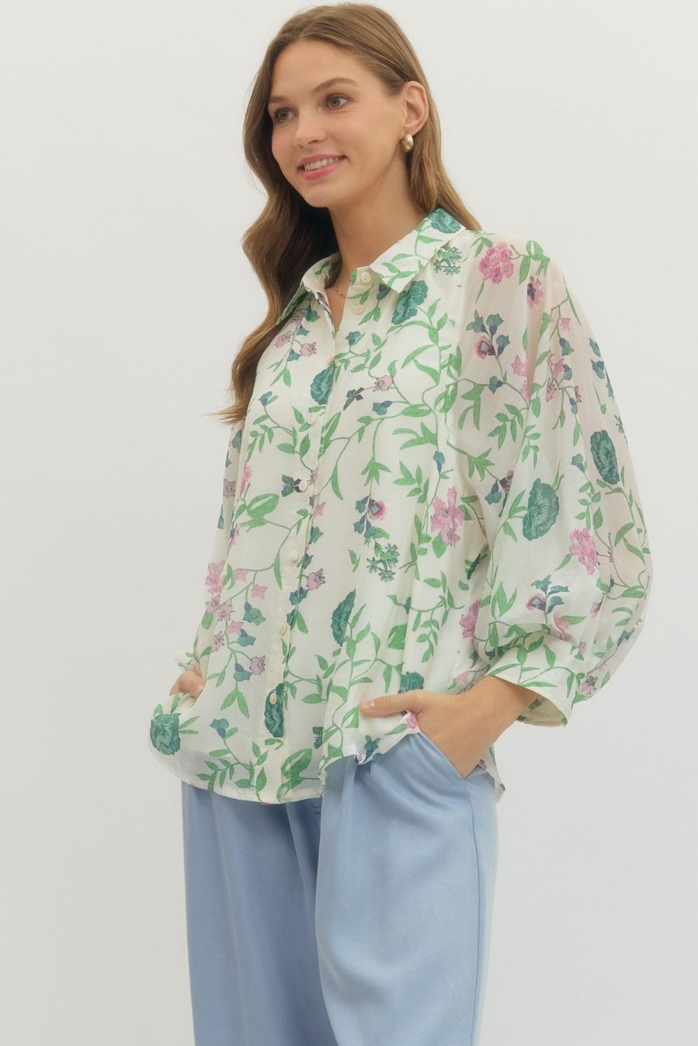 Floral Semi-Sheer Top