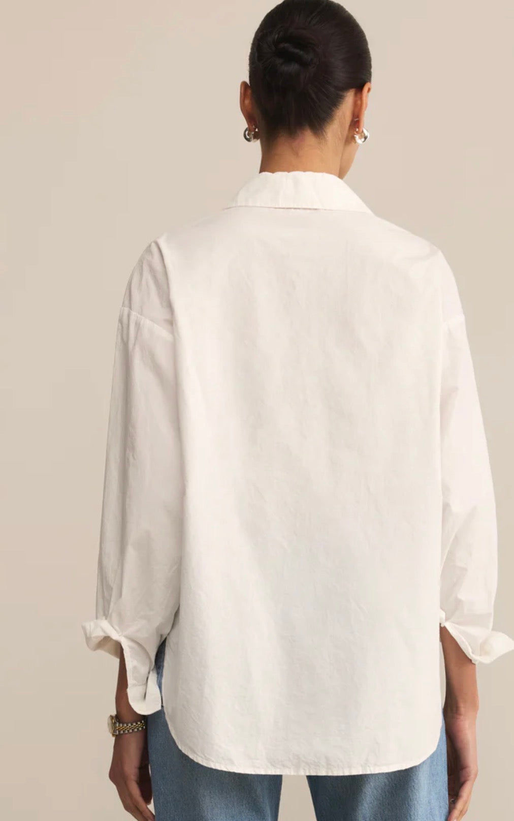 Elevated Poplin Button Up Top