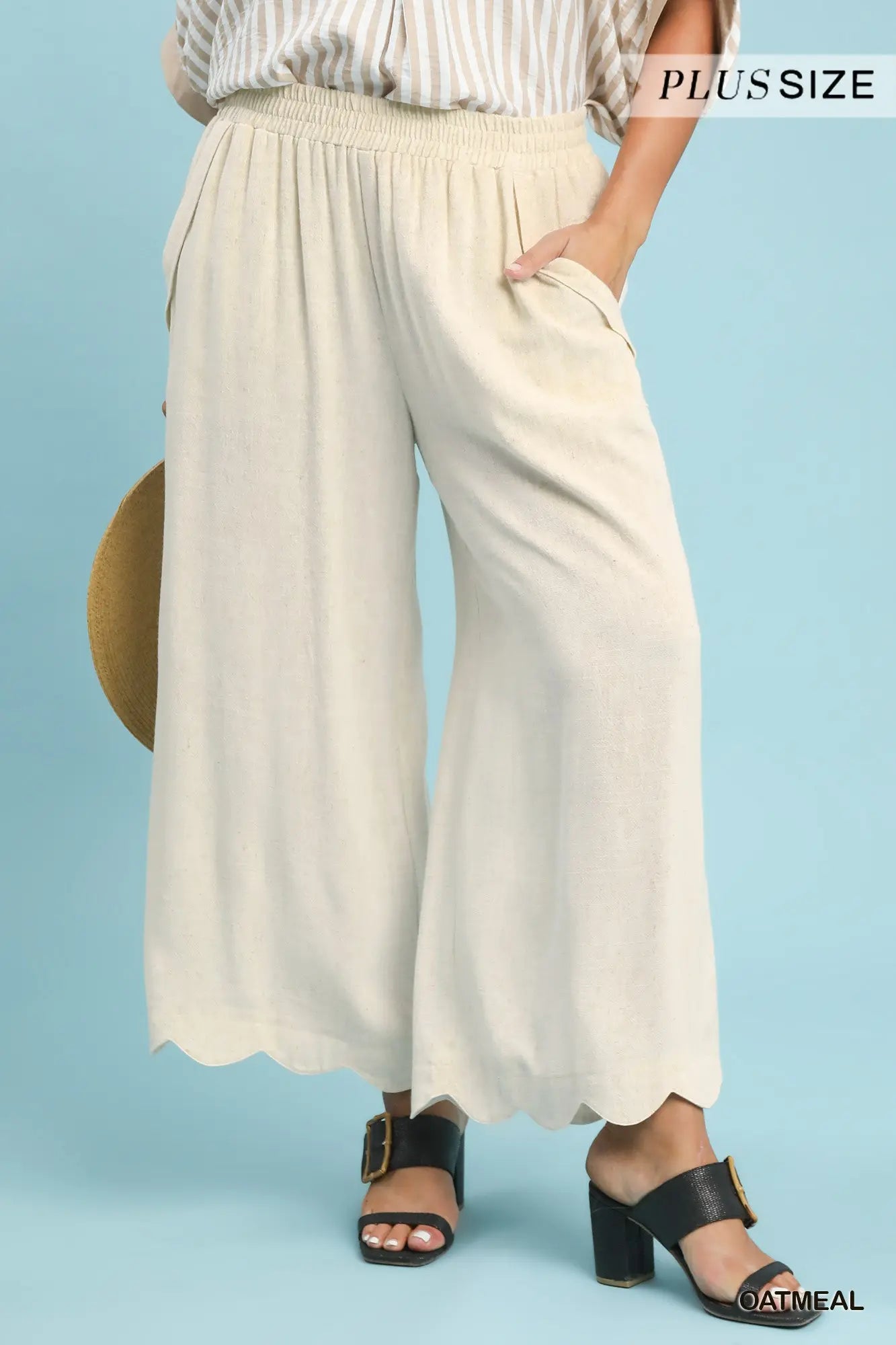Oatmeal Scallop Pants