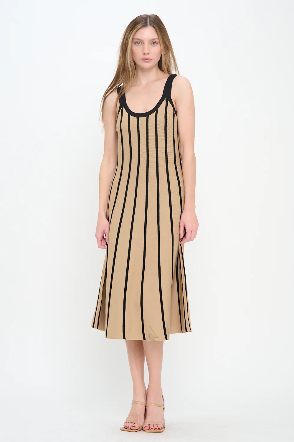 Rib Stripe Midi Dress