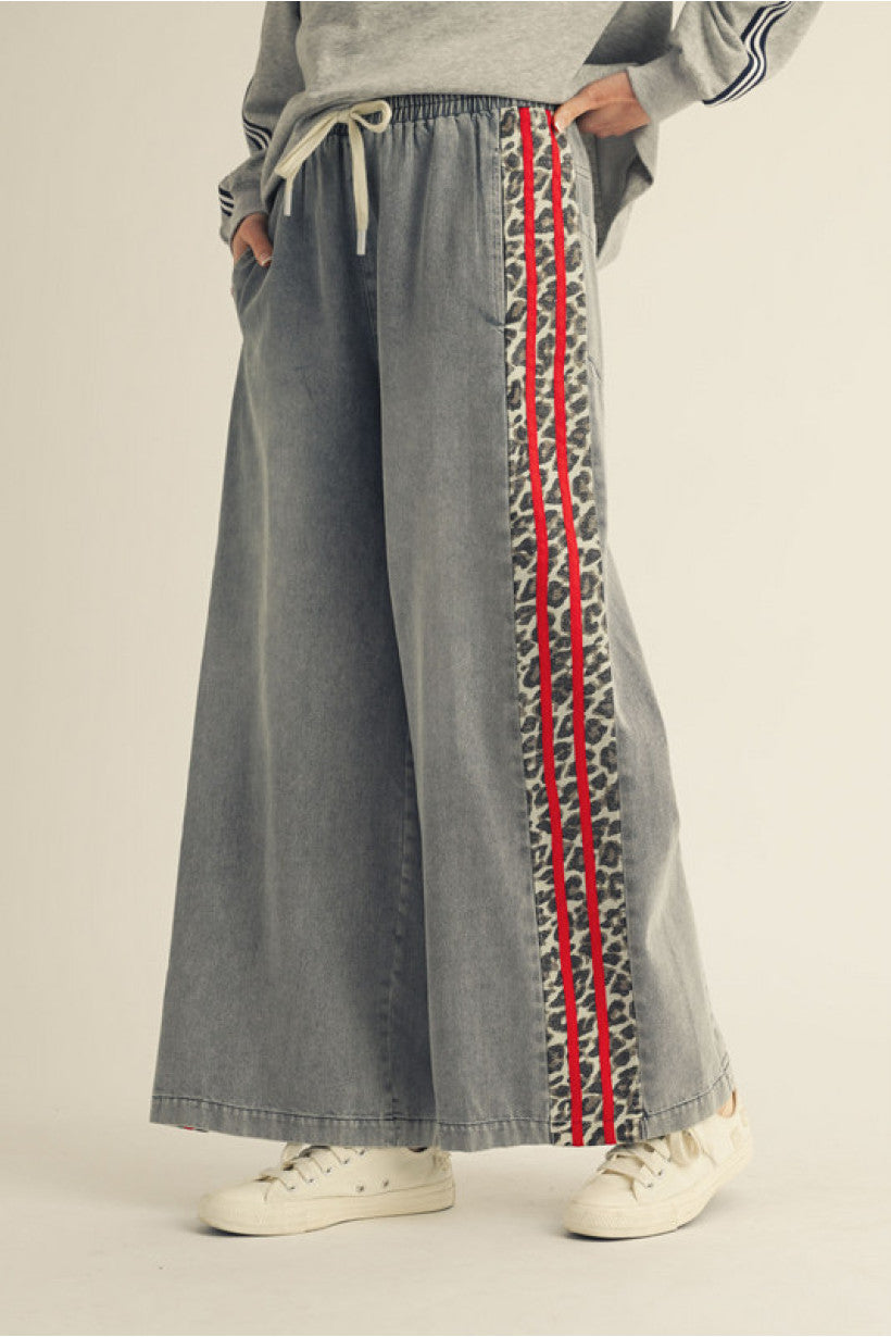 Red/Denim Wide Leg