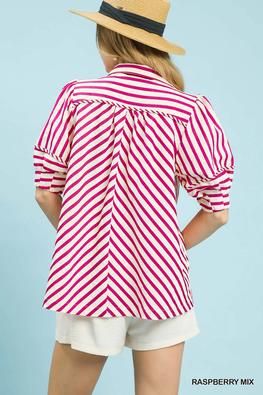 Raspberry Stripe Top