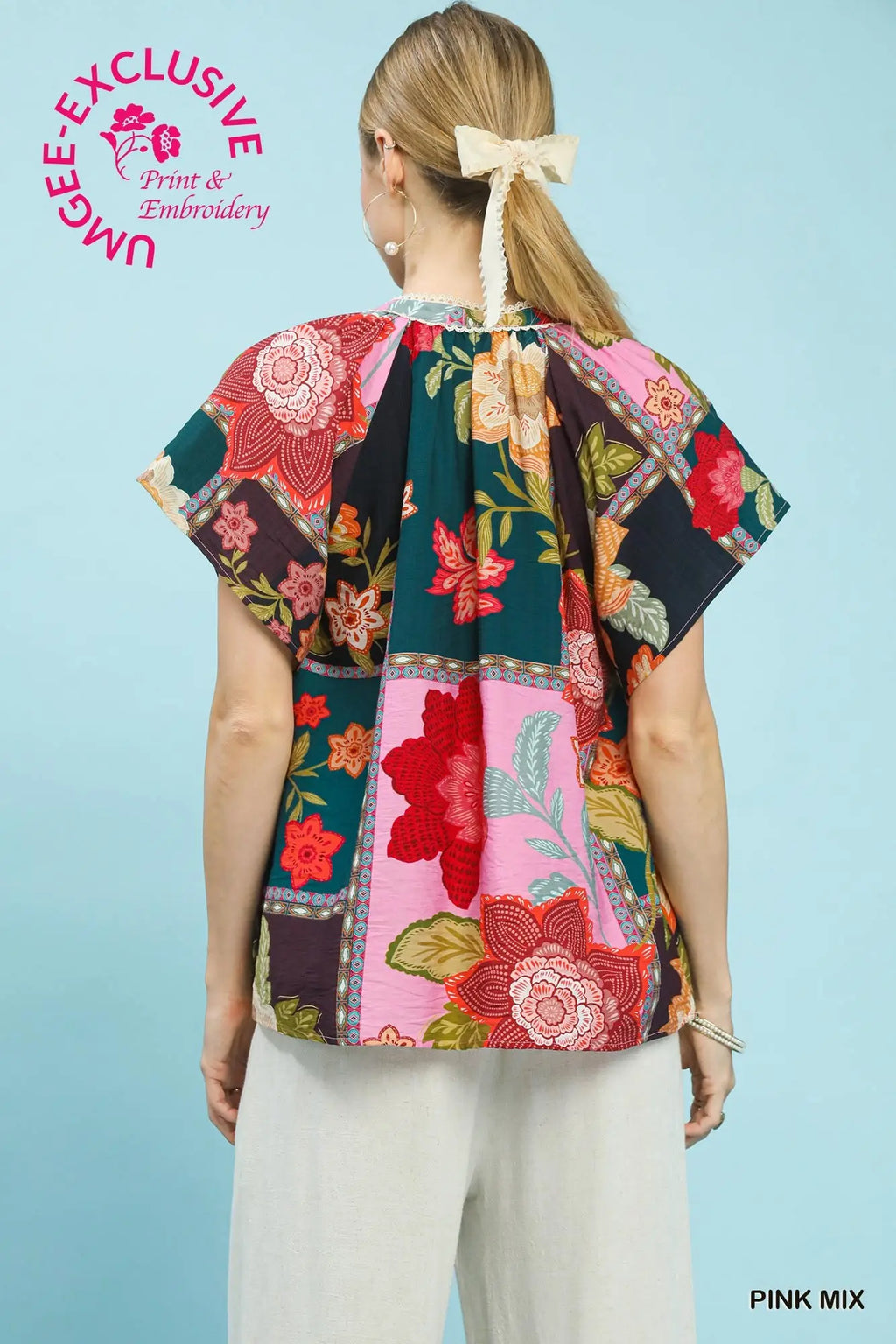 Patchwork Floral Print Top