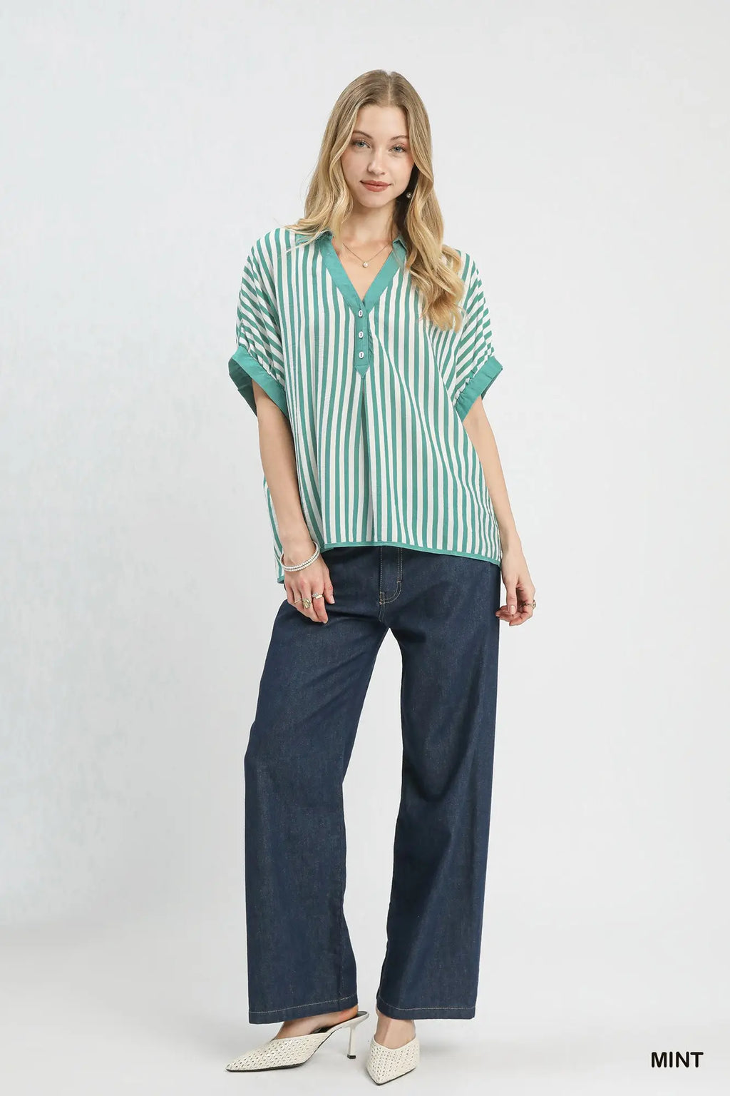Mint Stripe Top