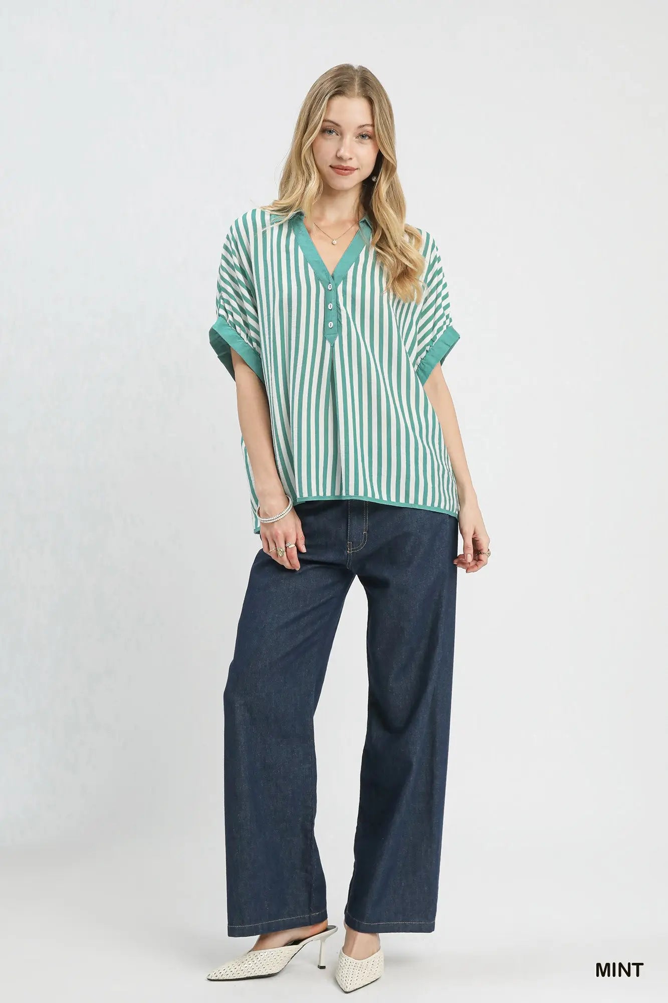 Mint Stripe Top
