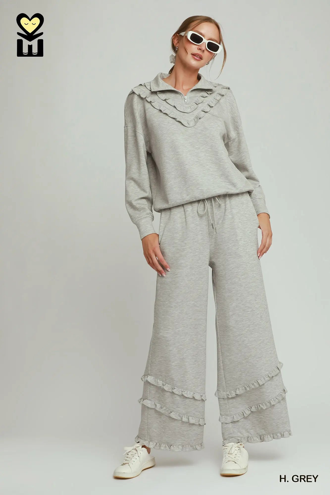 Ruffled Luxeknit Quarterzip