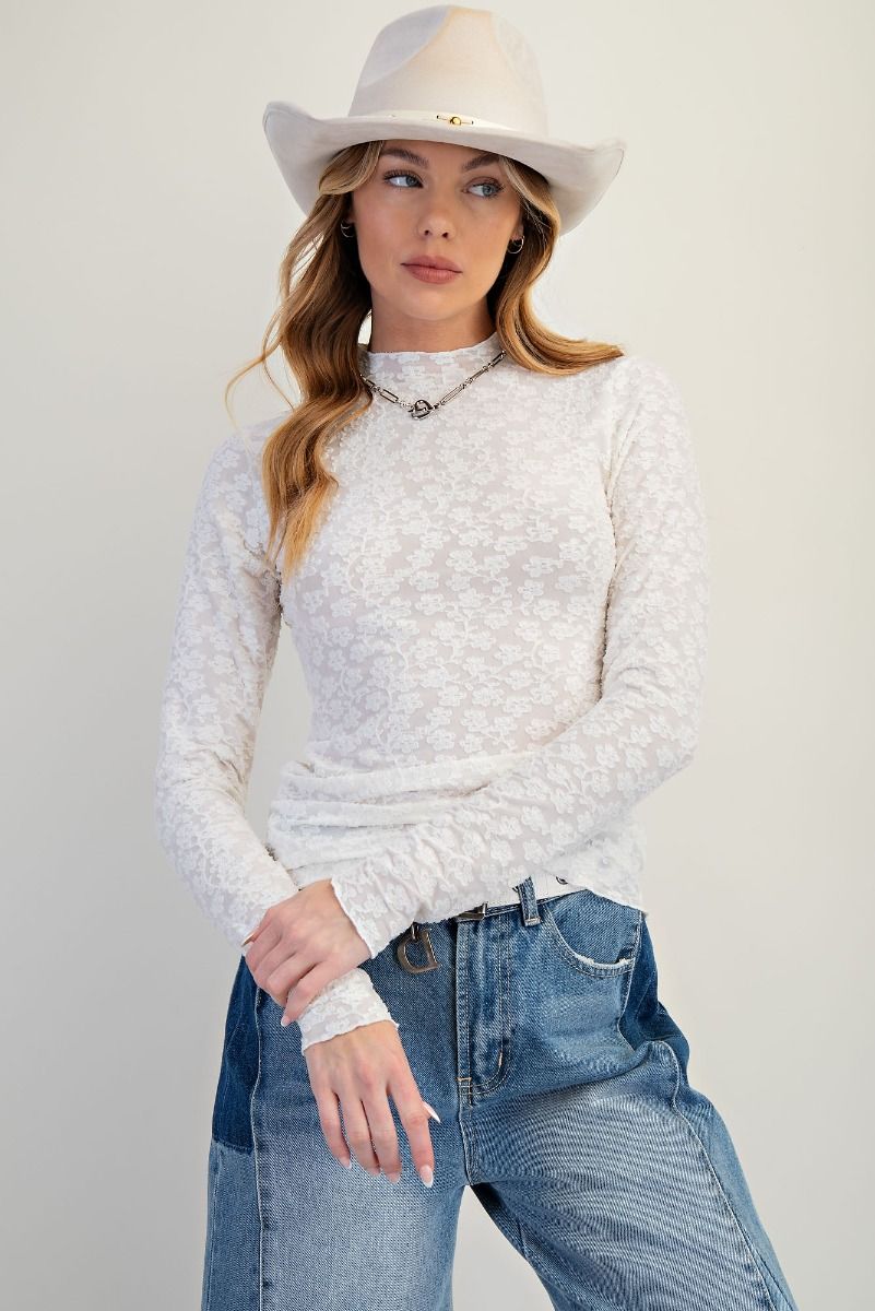 Burnout Lace Top