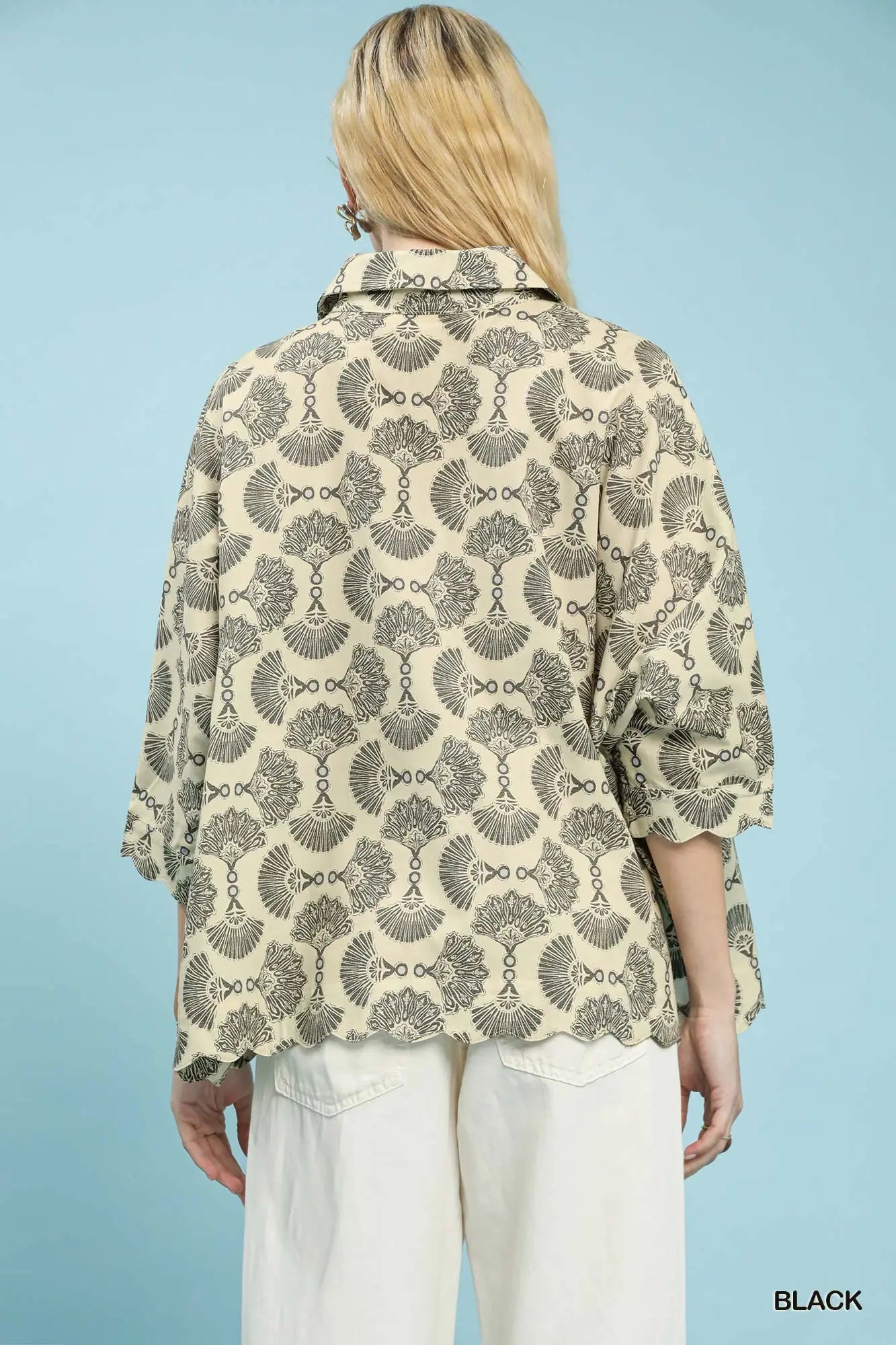 Fan Print Button Down