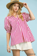Raspberry Stripe Top
