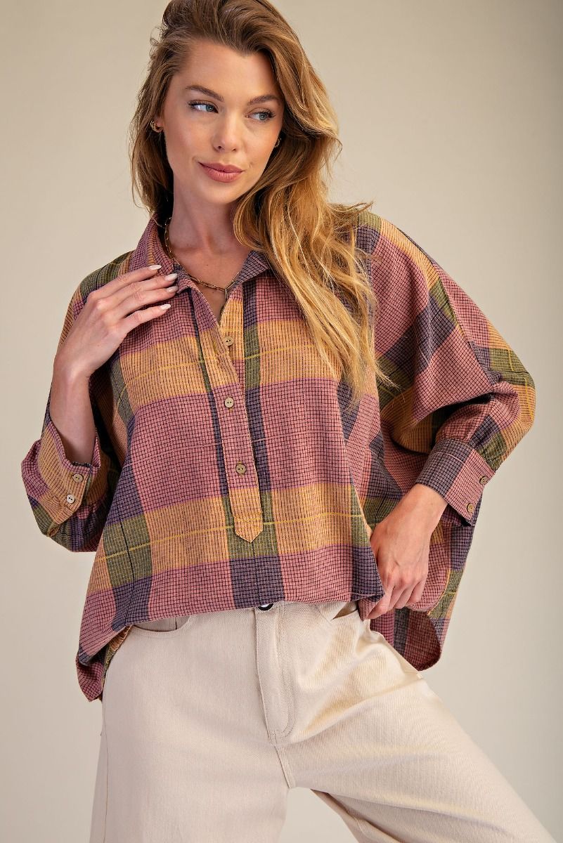 Plaid Oversized Top