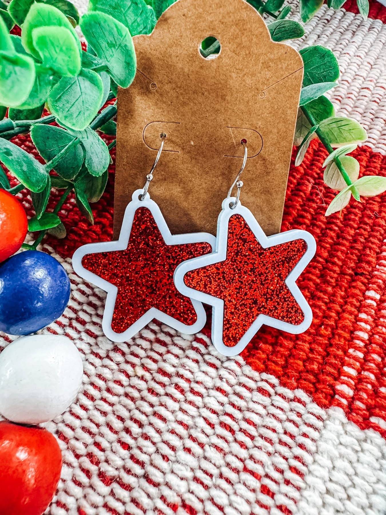 Glitter Star Earrings