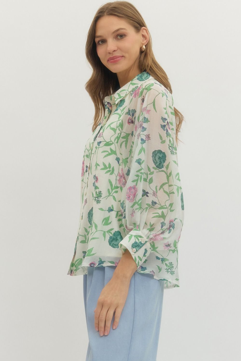 Floral Semi-Sheer Top
