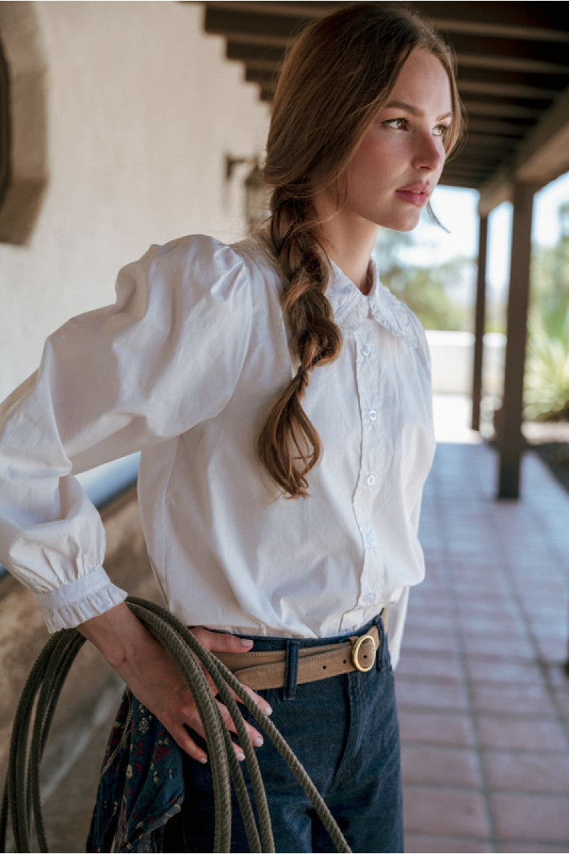 Ruffled Button Down