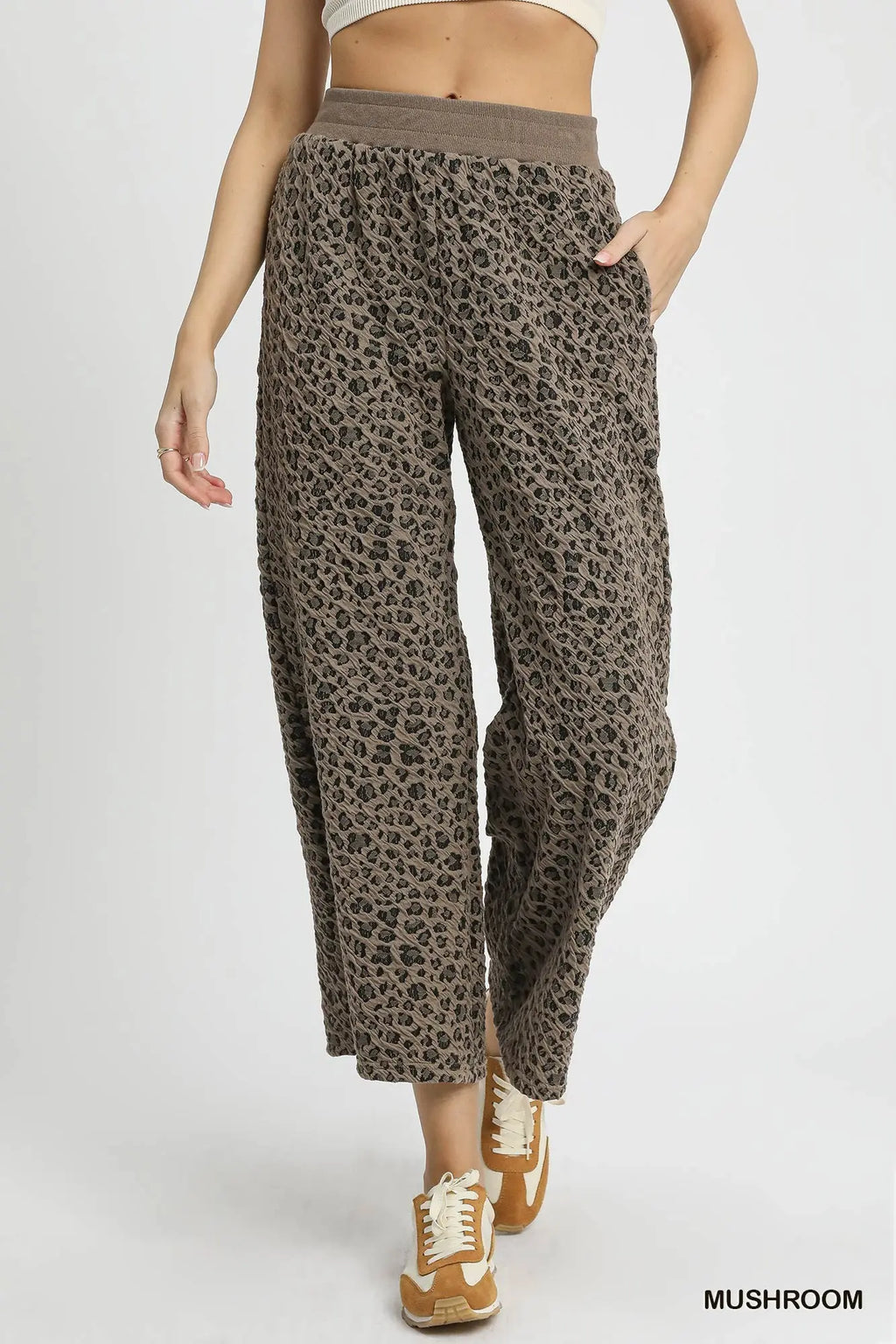 Animal Jacquard Wide Leg Pants