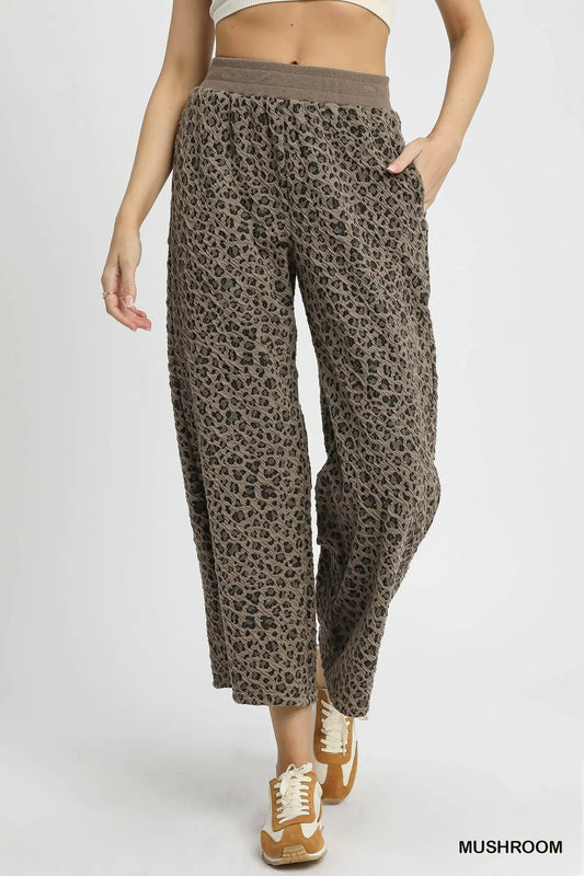 Animal Jacquard Wide Leg Pants