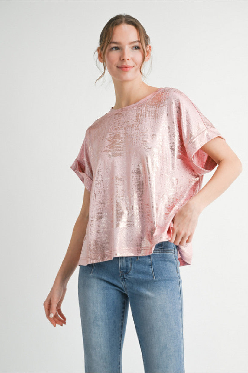 Metallic Pink Top